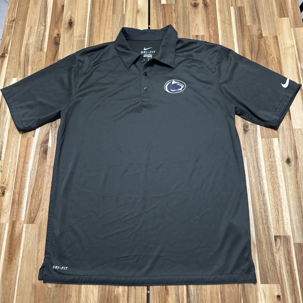 Penn State Nittany Lions Polo Shirt Mens M Gray Nike Performance College Stretch